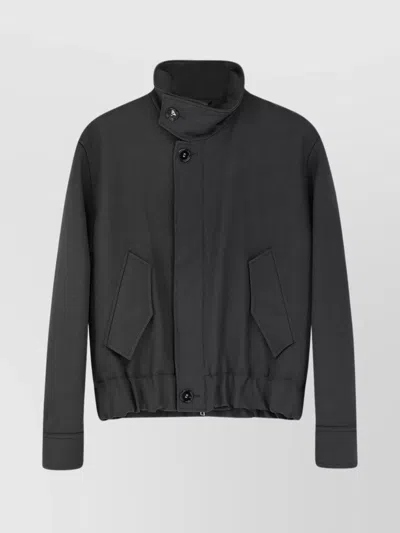 AMI ALEXANDRE MATTIUSSI WOOL BOMBER JACKET FEATURING HIGH COLLAR