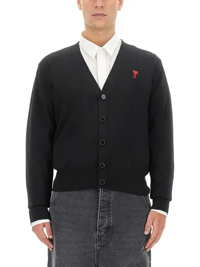 Ami Alexandre Mattiussi Red Adc Cardigan Night Blue.430 In Green
