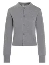 Ami Alexandre Mattiussi Ami Paris Ami Paris Grey Cardigan With Logo In Gray