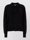 Ami Alexandre Mattiussi Wool Cardigan With Ribbed Cuffs And Hem