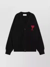 Ami Alexandre Mattiussi Ami Paris Ami Paris De Coeur Wool Cardigan In Black