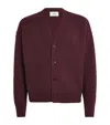 Ami Alexandre Mattiussi Ami Paris Cardigan Ami De Coeur Cherry Color In Wool And Cashmere Men In Burgundy