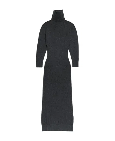 Ami Alexandre Mattiussi Wool Cashmere High-necked Dress In Black