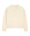 Ami Alexandre Mattiussi White Wool Ami De Coeur V Neck Sweater White In Neutral