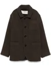 Ami Alexandre Mattiussi Ami Single-breasted Oversized Coat In Brown