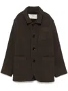 Ami Alexandre Mattiussi Ami Single-breasted Oversized Coat In Brown