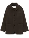 Ami Alexandre Mattiussi Ami Single-breasted Oversized Coat In Brown