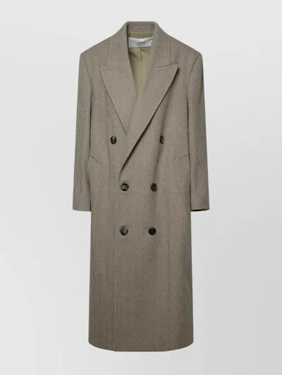 Ami Alexandre Mattiussi Wool Coat Buttoned Cuffs In Gray