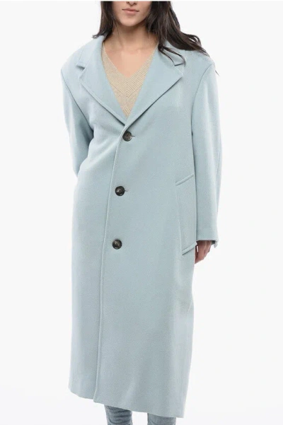 AMI ALEXANDRE MATTIUSSI WOOL COAT WITH PATCH POCKETS