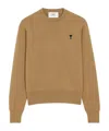 Ami Alexandre Mattiussi Brown Wool Ami De Coeur Crewneck Sweater Brown In Multi
