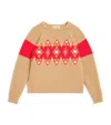 Ami Alexandre Mattiussi Wool Cross-stitch Sweater In Brown