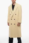 Ami Alexandre Mattiussi Wool Double-breasted Coat In Yellow
