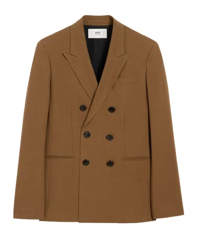 AMI ALEXANDRE MATTIUSSI AMI PARIS DOUBLE-BREASTED TAILORED BLAZER