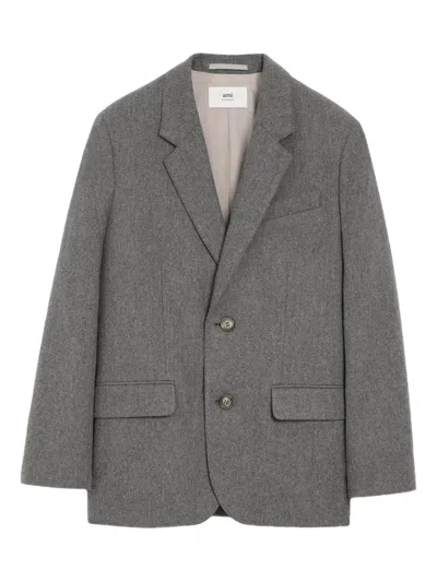 AMI ALEXANDRE MATTIUSSI WOOL FLANNEL BLAZER