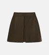 Ami Alexandre Mattiussi Wool Flannel Miniskirt In Brown