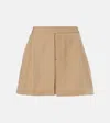 Ami Alexandre Mattiussi Wool Gabardine Miniskirt In Sand