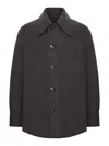 Ami Alexandre Mattiussi Wool Gabardine Overshirt In Gray