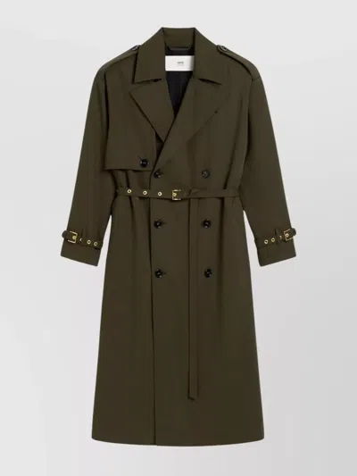 Ami Alexandre Mattiussi Wool Gabardine Trench Coat