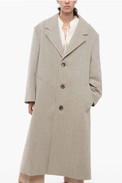 Ami Alexandre Mattiussi Wool Herringbone Coat