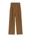 Ami Alexandre Mattiussi Brown Wool High Waist Tabs Wide Trousers Brown In Brown