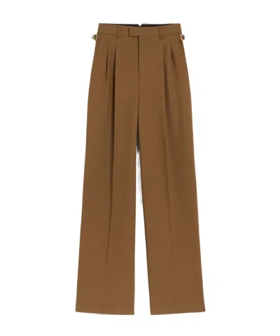 AMI ALEXANDRE MATTIUSSI WOOL HIGH WAIST TABS WIDE TROUSERS