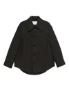 Ami Alexandre Mattiussi Ami Paris Anthracite Grey Wool Shirt With Pockets In Black