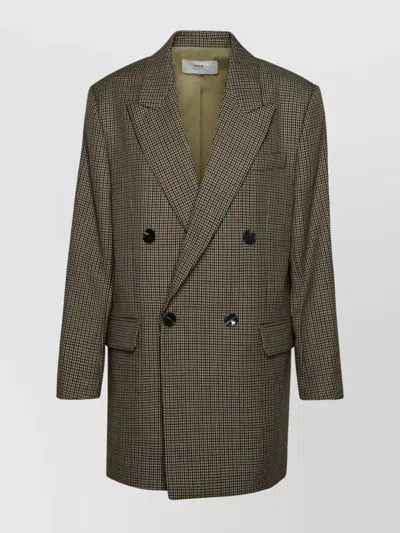 Ami Alexandre Mattiussi Wool Jacket Houndstooth Pattern In Gray