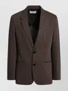 Ami Alexandre Mattiussi Ami Paris Single Breasted Olive Black Wool Jacket In Brown