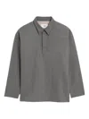 Ami Alexandre Mattiussi Wool Knitted Polo Top In Gray
