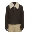 Ami Alexandre Mattiussi Ami Paris Shearling Collar Jacket In Black