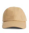 Ami Alexandre Mattiussi Wool Logo Cap In Sand