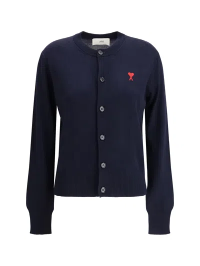 AMI ALEXANDRE MATTIUSSI WOOL LOGO CARDIGAN