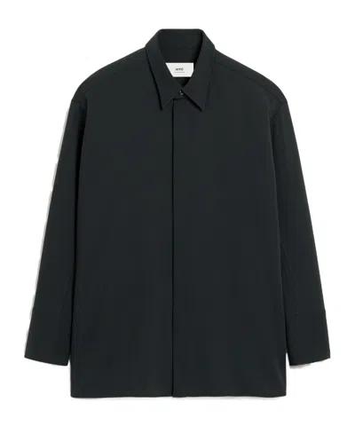 AMI ALEXANDRE MATTIUSSI WOOL LONG SHIRT