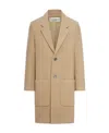 Ami Alexandre Mattiussi Wool Long-sleeved Coat In Nude