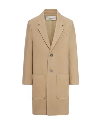Ami Alexandre Mattiussi Wool Long-sleeved Coat In Nude