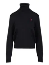 Ami Alexandre Mattiussi Wool Merinos Adc Sweater Knitwear Blue In Black