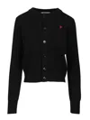 Ami Alexandre Mattiussi Wool Merinos Ami De Coeur Cardigan Knitwear Black In Black