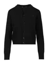 Ami Alexandre Mattiussi Wool Merinos Ami De Coeur Cardigan Knitwear Black In Black
