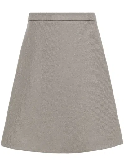 Ami Alexandre Mattiussi Ami Paris Knitted Midi Skirt In Grey