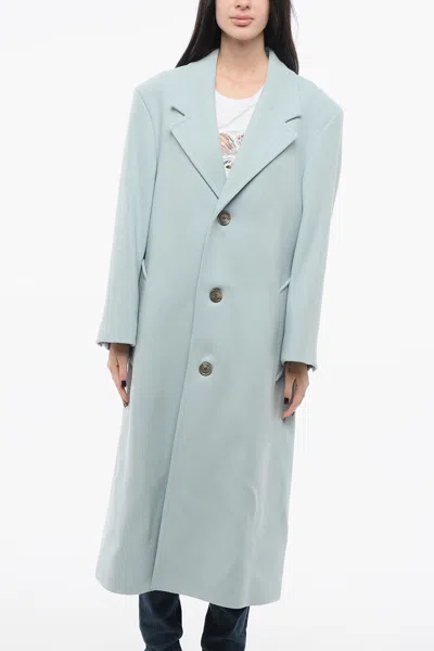 Ami Alexandre Mattiussi Ami Paris Aquamarine Single-breasted Coat In Blue