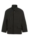 Ami Alexandre Mattiussi Wool Oversized High-collar Peacoat In Gray