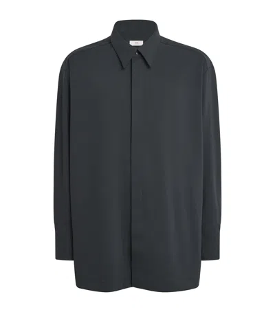 Ami Alexandre Mattiussi Wool Oversized Shirt In Black