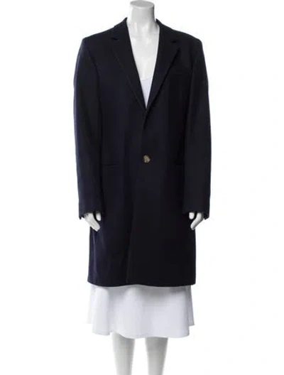 Pre-owned Ami Alexandre Mattiussi Wool Peacoat In Blue
