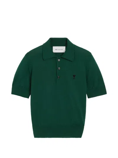Ami Alexandre Mattiussi Ami De Coeur Polo Shirt-style Sweater In Green