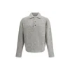 Ami Alexandre Mattiussi Ami Paris Grey Wool And Alpaca Polo Sweater Ami Paris In Gray