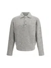 Ami Alexandre Mattiussi Ami Paris Grey Wool And Alpaca Polo Sweater Ami Paris In Gray
