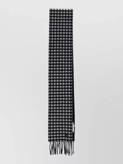 Ami Alexandre Mattiussi Ami Wool Check Scarf In Black