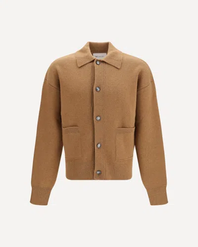 Ami Alexandre Mattiussi Wool Shirt Collar Cardigan In Multi