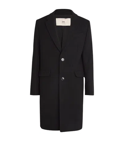 Ami Alexandre Mattiussi Wool Single-breasted Coat In Black