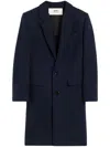 Ami Alexandre Mattiussi Single Breasted Wool Coat In Blau